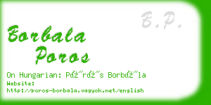 borbala poros business card